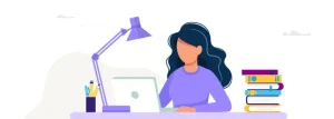 woman using the laptop